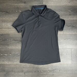 Lululemon Tech Pique Polo Shirt Mens Medium‎ Gray Short Sleeve Performance Golf